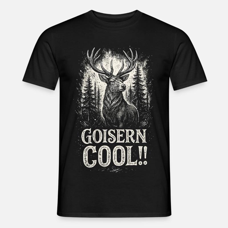 Goisern Hirsch Wald - Männer T-Shirt - Schwarz