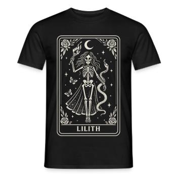 Lilith Skeleton Goddess Moonlight - Men's T-Shirt - black - Front - AI Model Male 178 light (178cm)