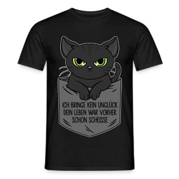 I don't bring any misfortune - life was already shit - Men's T-Shirt - black - Front - AI Model Male 178 light (178cm)