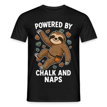 Bouldern Shirt lustig – Faultier mit Chalk - Männer T-Shirt - Schwarz - Vorne - AI Model Male 178 light (178cm)
