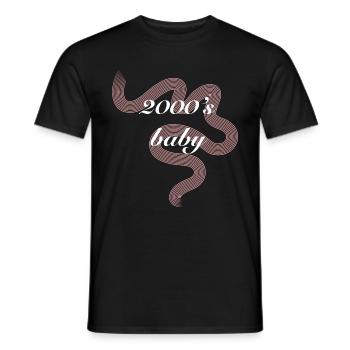 2000er Baby Retro Ribbon - Männer T-Shirt - Schwarz - Vorne - AI Model Male 178 light (178cm)