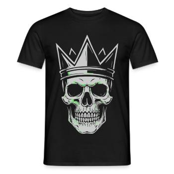 Motif de crâne couronne pour les éventails de crâne et de roche - T-shirt homme - noir - Devant - AI Model Male 178 light (178cm)