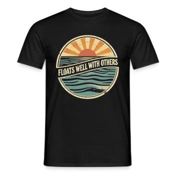 Schwimmt gut mit anderen – Sommerhumor - Männer T-Shirt - Schwarz - Vorne - AI Model Male 178 light (178cm)