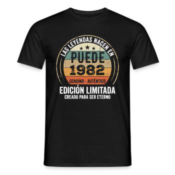 Cadeau Anniversaire Mai 1982, Né en mai 1982 - T-shirt homme - noir - Devant - AI Model Male 178 light (178cm)