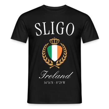 Couronne du blason de Sligo Ireland – Souvenir de voyage - T-shirt homme - noir - Devant - AI Model Male 178 light (178cm)