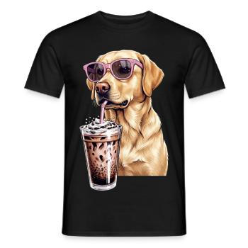 Golden Retriever - Men's T-Shirt - black - Front - AI Model Male 178 light (178cm)