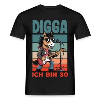 Digga Ich Bin 30 Pferd Rock - Männer T-Shirt - Schwarz - Vorne - AI Model Male 178 light (178cm)