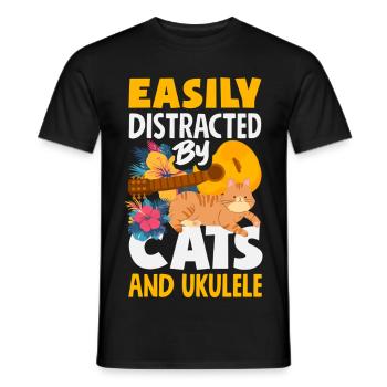 Funny Ukulele Designs and Sayings - Men's T-Shirt - black - Front - AI Model Male 178 light (178cm)