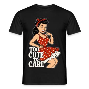 Too Cute to Care – Naughty Pin-up Girl Retro - Men's T-Shirt - black - Front - AI Model Male 178 light (178cm)