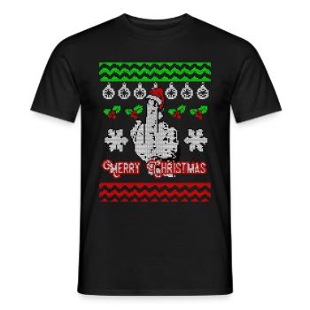 Christmas Ugly Merry Christmas Xmas Gift - Men's T-Shirt - black - Front - AI Model Male 178 light (178cm)