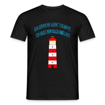 Therapy? - I just have to go to Ameland. - Men's T-Shirt - black - Front - AI Model Male 178 light (178cm)