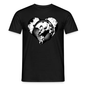 Casques de cœur - T-shirt homme - noir - Devant - AI Model Male 178 light (178cm)