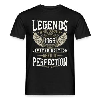 Né 1966 légendes anniversaire cadeau - T-shirt homme - noir - Devant - AI Model Male 178 light (178cm)