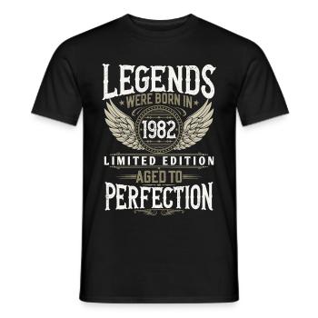 Né en 1982 Legends Cadeau d’anniversaire - T-shirt homme - noir - Devant - AI Model Male 178 light (178cm)