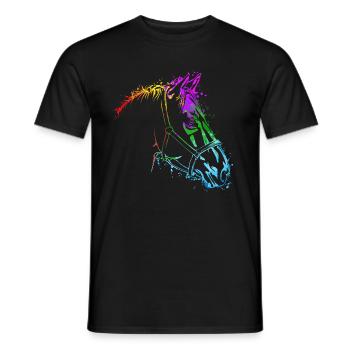 Pferdekopf Bunt Pferd Pferde - Männer T-Shirt - Schwarz - Vorne - AI Model Male 178 light (178cm)