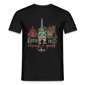 Paris is always a good idea - Männer T-Shirt - Schwarz - Vorne - AI Model Male 178 light (178cm)