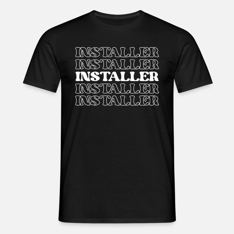 Installatore Tecnico Installatore Assemblatore Fixer - Maglietta da uomo - nero