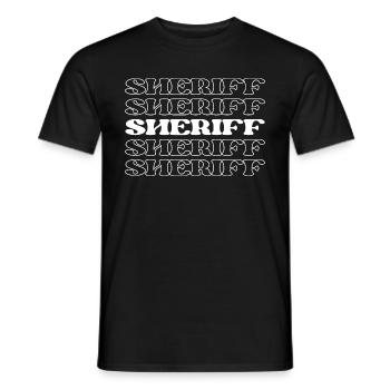 Shérif Agent des forces de l’ordre Officier de police - T-shirt homme - noir - Devant - AI Model Male 178 light (178cm)
