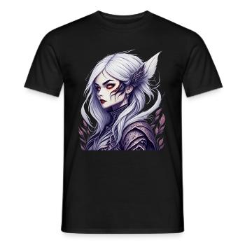 Gruseliges Halloween-partykostüm Vampir-lady - Men's T-Shirt - black - Front - AI Model Male 178 light (178cm)