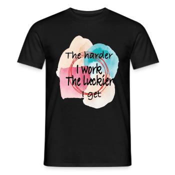 The harder I work, the happier I become - Men's T-Shirt - black - Front - AI Model Male 178 light (178cm)