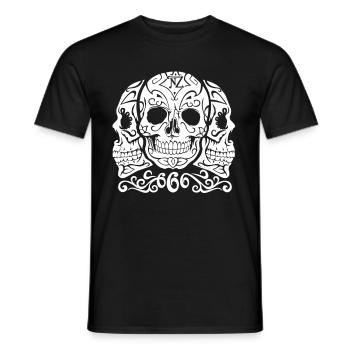 Skull Dia de los muertos - Men's T-Shirt - black - Front - AI Model Male 178 light (178cm)