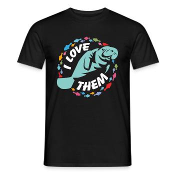 I love manatees - Men's T-Shirt - black - Front - AI Model Male 178 light (178cm)