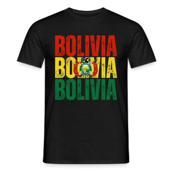 Drapeau bolivien, fierté bolivienne - T-shirt homme - noir - Devant - AI Model Male 178 light (178cm)