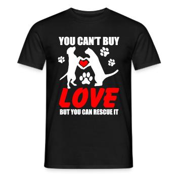 You Can't Buy Love But You Can Rescue It - Men's T-Shirt - black - Front - AI Model Male 178 light (178cm)