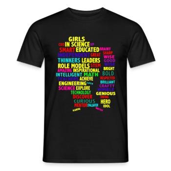 Girls In Science - Men's T-Shirt - black - Front - AI Model Male 178 light (178cm)