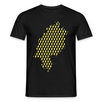 Apfelwein Hessen Bembel Karte Geripptes Geschenk - Männer T-Shirt - Schwarz - Vorne - AI Model Male 178 light (178cm)