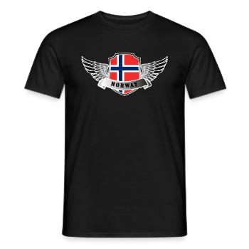 Norway Norway Norge Noreg Flag Wings - Men's T-Shirt - black - Front - AI Model Male 178 light (178cm)
