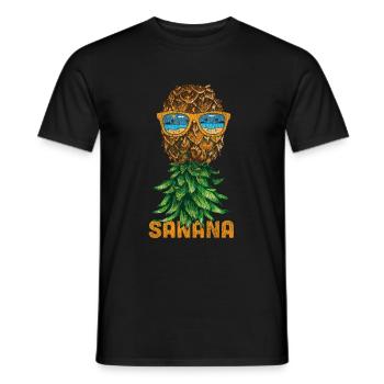 Pineapple on the head - Men's T-Shirt - black - Front - AI Model Male 178 light (178cm)