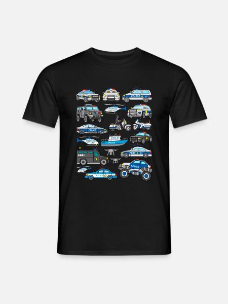 Polizeiautos Cop Fahrzeuge Streifenwagen Polizei - Männer T-Shirt - Schwarz