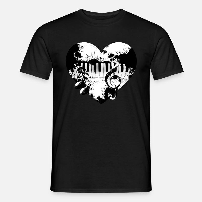 Keyboard Herz - Männer T-Shirt - Schwarz