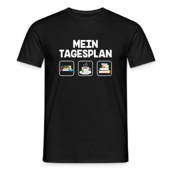 Bücher lesen Tee trinken - Männer T-Shirt - Schwarz - Vorne - AI Model Male 178 light (178cm)