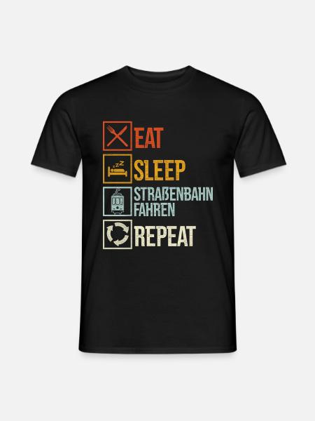 Straßenbahnfahrer Spruch Straßenbahn - Männer T-Shirt - Schwarz