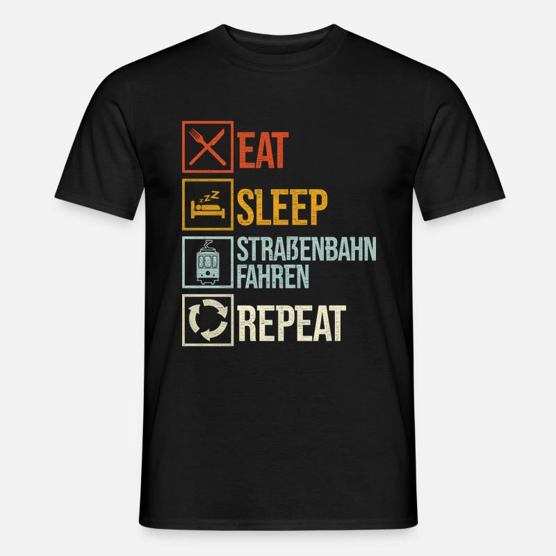 Straßenbahnfahrer Spruch Straßenbahn - Männer T-Shirt - Schwarz