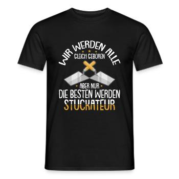 Stuckateur Verputzer Spachtel - Männer T-Shirt - Schwarz - Vorne - AI Model Male 178 light (178cm)