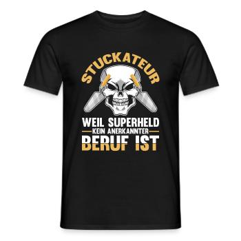 Stuckateur Verputzer Spachtel - Männer T-Shirt - Schwarz - Vorne - AI Model Male 178 light (178cm)