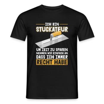 Stuckateur hat immer Recht Gipser Verputzer - Männer T-Shirt - Schwarz - Vorne - AI Model Male 178 light (178cm)