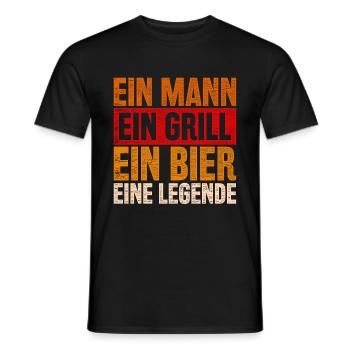 Grillen Bier BBQ Grill - Männer T-Shirt - Schwarz - Vorne - AI Model Male 178 light (178cm)