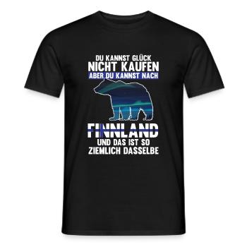 Finnland Nordlichter Bär Flagge Skandinavien - Männer T-Shirt - Schwarz - Vorne - AI Model Male 178 light (178cm)