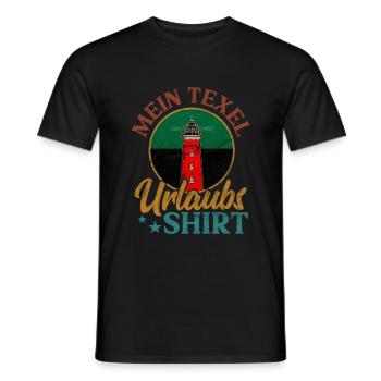 Leuchtturm Holland Insel Texel Urlaubs - Männer T-Shirt - Schwarz - Vorne - AI Model Male 178 light (178cm)