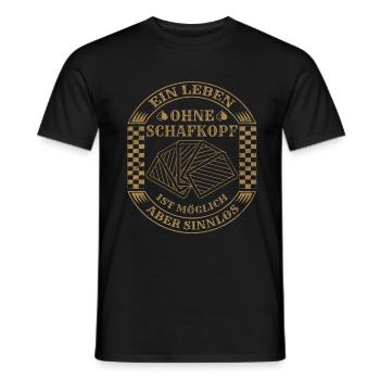 Ein Leben ohne Schafkopf Kartenspiel Schafkopfen - Männer T-Shirt - Schwarz - Vorne - AI Model Male 178 light (178cm)