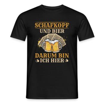 Schafkopf und Bier Kartenspiel Schafkopfen - Männer T-Shirt - Schwarz - Vorne - AI Model Male 178 light (178cm)