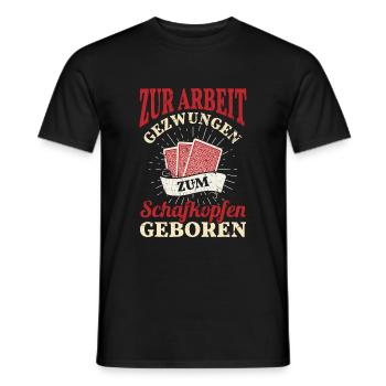 Zum Schafkopfen geboren Kartenspiel Schafkopf - Männer T-Shirt - Schwarz - Vorne - AI Model Male 178 light (178cm)