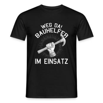 Bauhelfer im Einsatz Richtfest Hausbau - Männer T-Shirt - Schwarz - Vorne - AI Model Male 178 light (178cm)