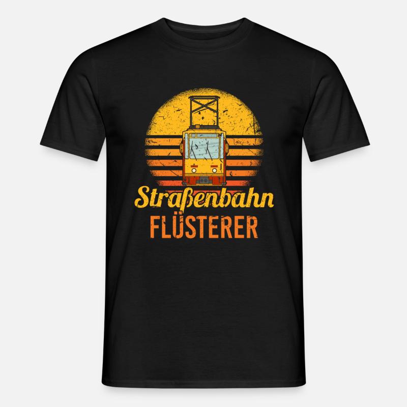 Retro Straßenbahn Flüsterer Straßenbahnfahrer - Männer T-Shirt - Schwarz