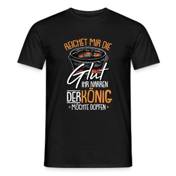 Dutch Oven Dopfen Glut BBQ Feuertopf - Männer T-Shirt - Schwarz - Vorne - AI Model Male 178 light (178cm)