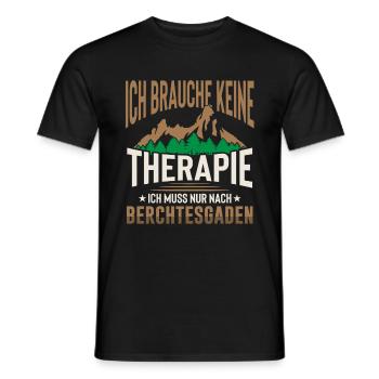 Berchtesgaden keine Therapie Watzmann Wandern - Männer T-Shirt - Schwarz - Vorne - AI Model Male 178 light (178cm)